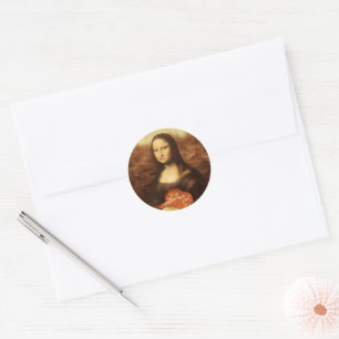 Mona Lisa Heart Valentine's Day Kiss Classic Round Sticker