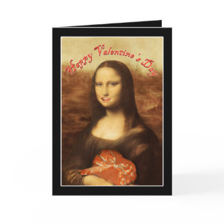 Mona Lisa Heart Valentine's Day Kiss Holiday Card