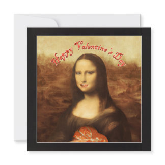 Mona Lisa Heart Valentine's Day Kiss Invitation