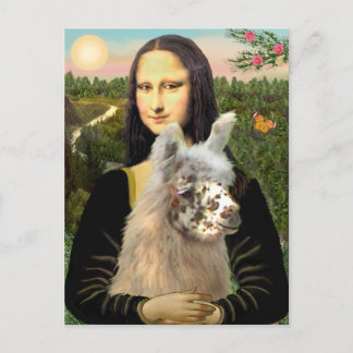 Mona Lisa & Her Llama Postcard