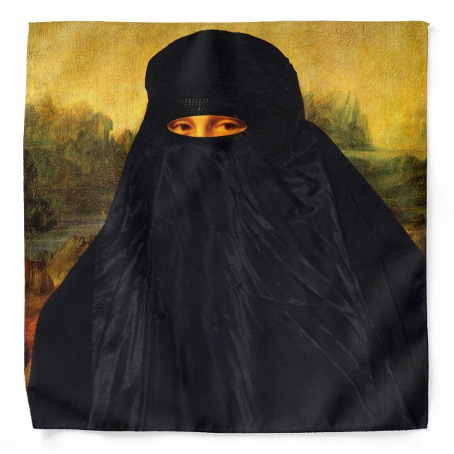 Mona Lisa Hidden Behind Burqa Bandana (Front)