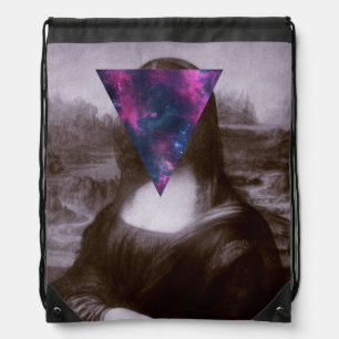 Mona lisa hipster drawstring bag