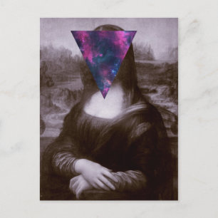 Mona lisa hipster postcard