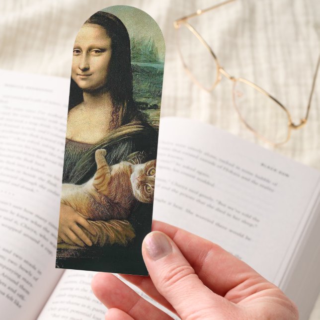Mona Lisa holding a Cat Bookmarks (Hand)