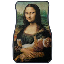 Mona Lisa holding a Cat cat lovers