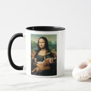 Mona Lisa holding her cat Cat lovers Mug