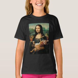 Mona Lisa holding her cat Cat lovers T-Shirt