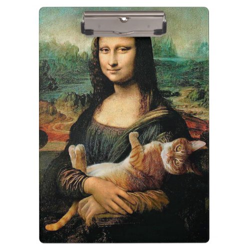 Mona Lisa holding her cat Leonardo da Vinci  Clipboard