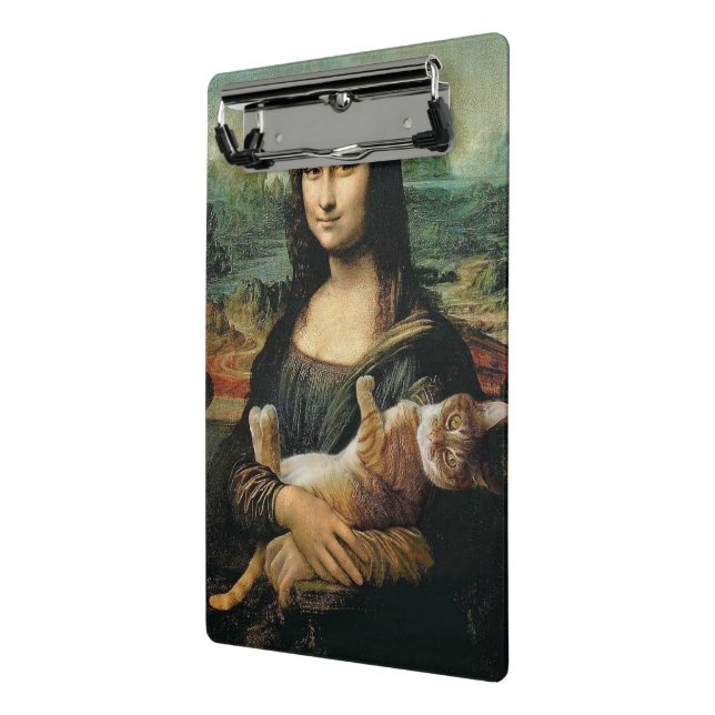 Mona Lisa holding her cat Leonardo da Vinci  Mini Clipboard (Angled2)