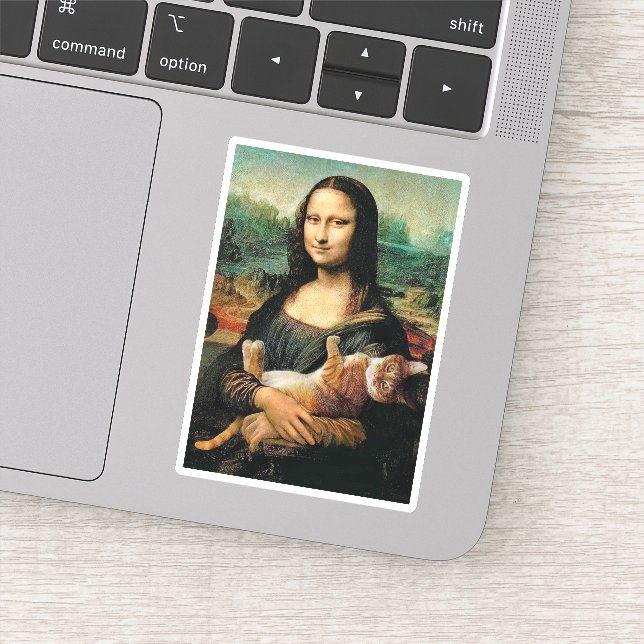 Mona Lisa holding her cat Leonardo da Vinci  Sticker (Detail)