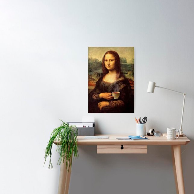 Mona Lisa holding hot tea (Leonardo da Vinci) Poster (Creator Uploaded)