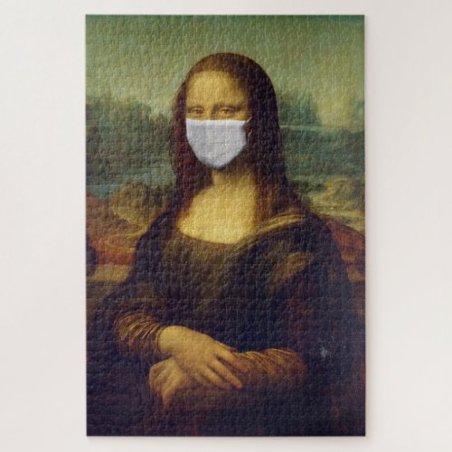 Mona lisa in a surgical mask leonardo da vinci jigsaw puzzle