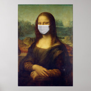 Mona lisa in a surgical mask leonardo da Vinci Poster