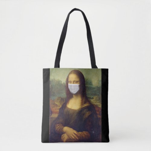 Mona lisa in a surgical mask leonardo da Vinci Tote Bag