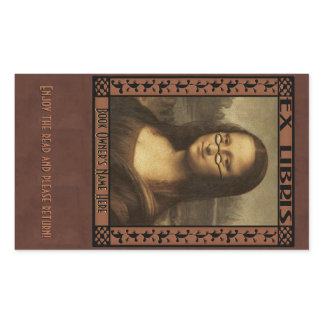 Mona Lisa in Reading Glasses (Personalized) Rectangular Sticker