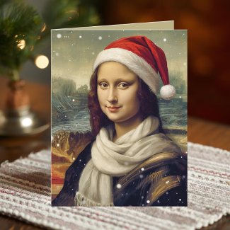 Mona Lisa in Santa hat -funny quote