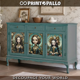 Mona Lisa in steampunk doll version  Wrapping Paper Sheets