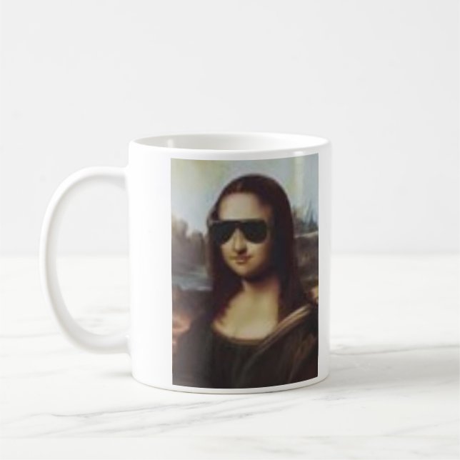 MONA LISA IN SUNGLASSES COFFEE MUG (Left)