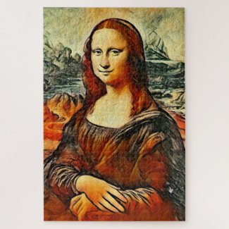 Mona Lisa in warm  colors