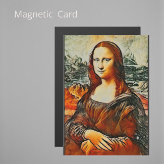Mona Lisa in warm  colors magnetic  card