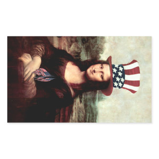 Mona Lisa Independence Day Rectangular Sticker