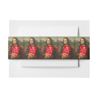 Mona Lisa Keep Calm And Smile Invitation Belly Band
