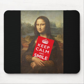 Mona Lisa Keep Calm And Smile Mouse Pad