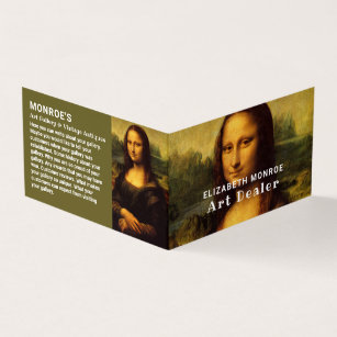 Mona Lisa, Leonardo Da Vinci, Art Dealer, Detailed Business Card