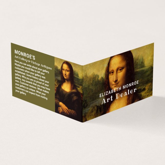Mona Lisa, Leonardo Da Vinci, Art Dealer, Detailed Business Card (Outside)