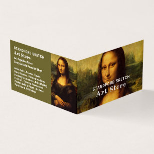 Mona Lisa, Leonardo Da Vinci, Art Supplies Store Business Card