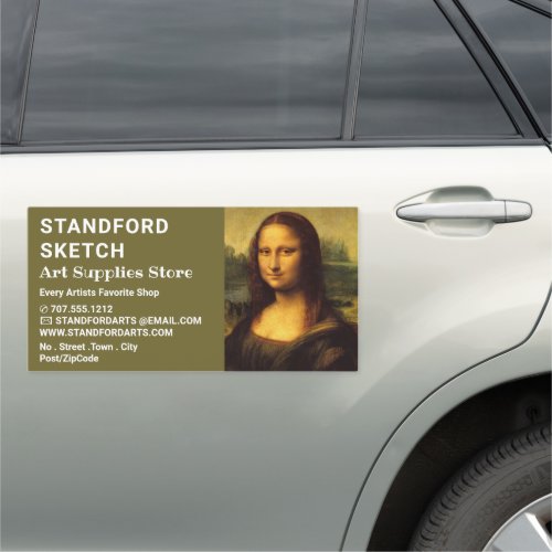 Mona Lisa Leonardo Da Vinci Art Supplies Store Car Magnet