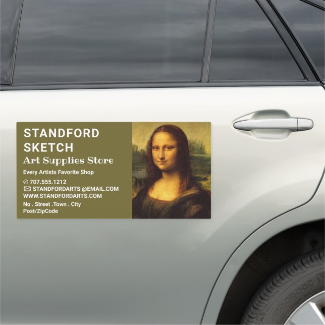 Mona Lisa, Leonardo Da Vinci, Art Supplies Store Car Magnet (In Situ)