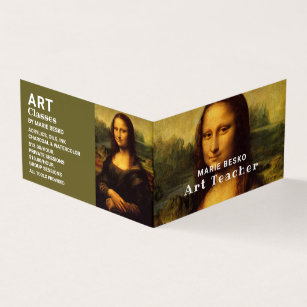 Mona Lisa, Leonardo Da Vinci, Art Teacher Detailed Business Card