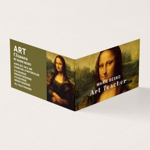Mona Lisa Leonardo Da Vinci Art Teacher Detailed Business Card