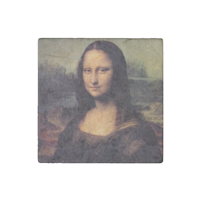 Mona Lisa Leonardo da Vinci Painting Smile Stone Magnet (Front)