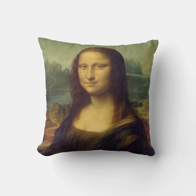 Mona Lisa, Leonardo da Vinci Throw Pillow (Front)