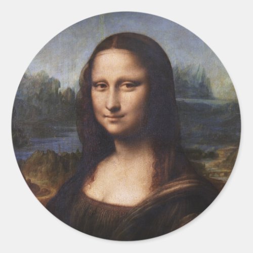 Mona Lisa  Leonardo da Vinci vintage Italy Classic Round Sticker