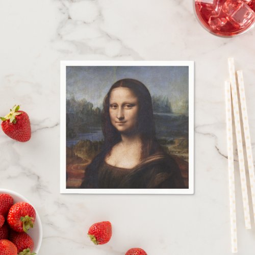 Mona Lisa  Leonardo da Vinci vintage Italy Napkins