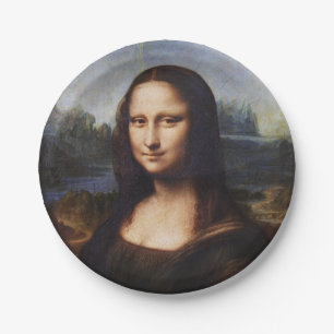 Mona Lisa & Leonardo da Vinci /vintage Italy Paper Plates