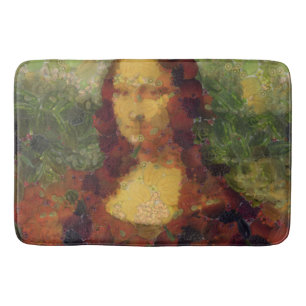 Mona Lisa Lettuce Fine Art Vegan Spoof Bath Mat