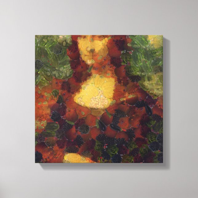 Mona Lisa Lettuce Fine Art Vegan Spoof  Canvas Print (Front)