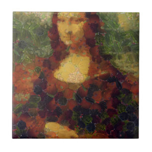 Mona Lisa Lettuce Fine Art Vegan Spoof  Ceramic Tile