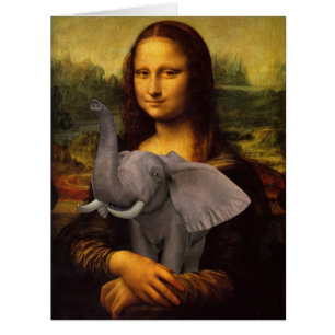 Mona Lisa Loves Elephants Cards