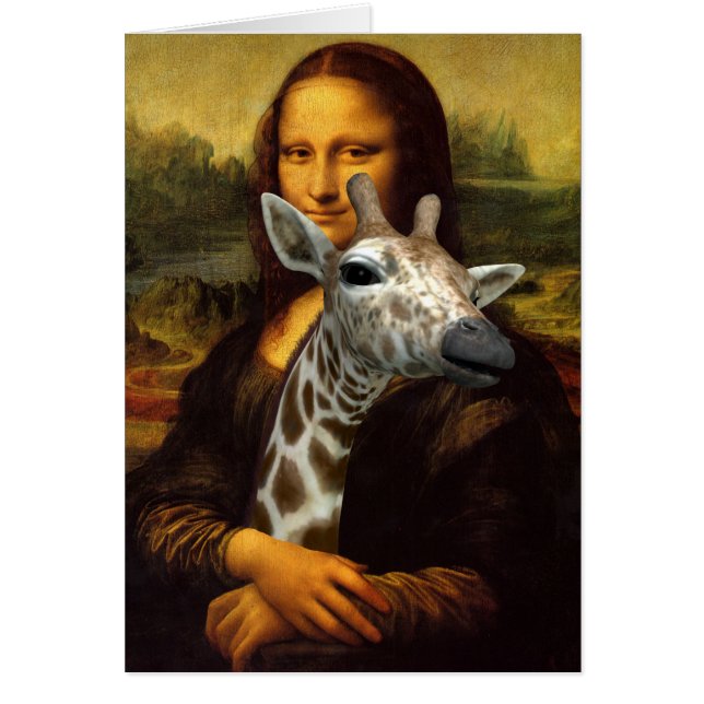 Mona Lisa Loves Giraffes Cards (Front)