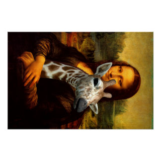 Mona Lisa Loves Giraffes Poster