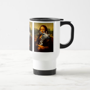 Mona Lisa Loves Giraffes Travel Mug