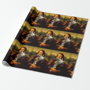 Mona Lisa Loves Giraffes Wrapping Paper