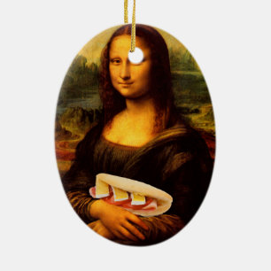 Mona Lisa Loves Paninis Ceramic Ornament