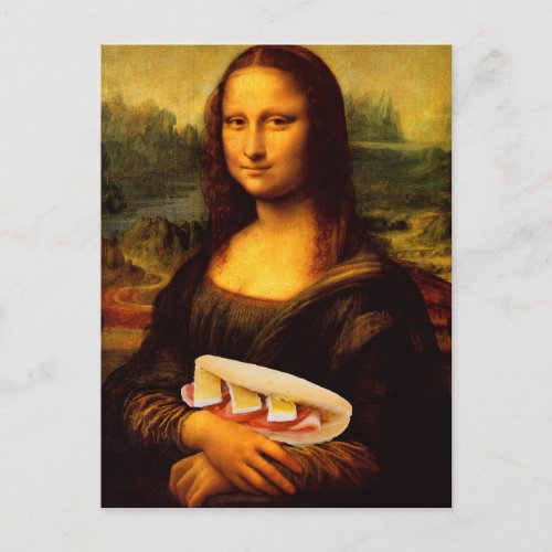 Mona Lisa Loves Paninis Postcard
