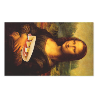 Mona Lisa Loves Paninis Rectangular Sticker